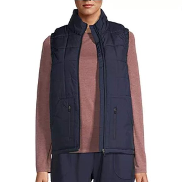 NWT Xersion Womens Quilted Lightweight Puffer Vest Navy Blue - XS - Picture 2 of 11